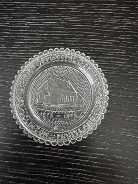 Christ Episcopal Church Commemorative Clear Glass Collectible Dish